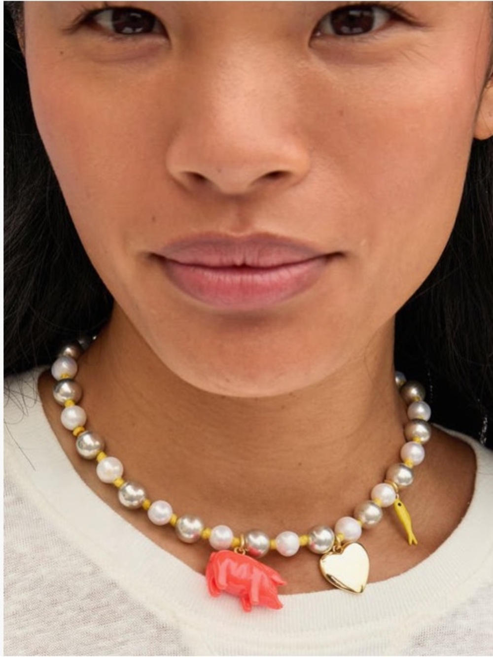 Anthropologie Bead and Faux Pearl Necklace NWT